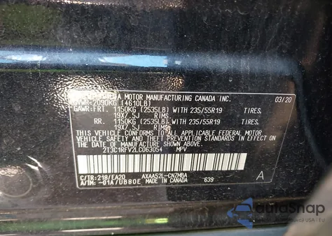 2020 Toyota Rav4 Xle Premium from USA, damaged, VIN 2T3C1RFV2LC063054